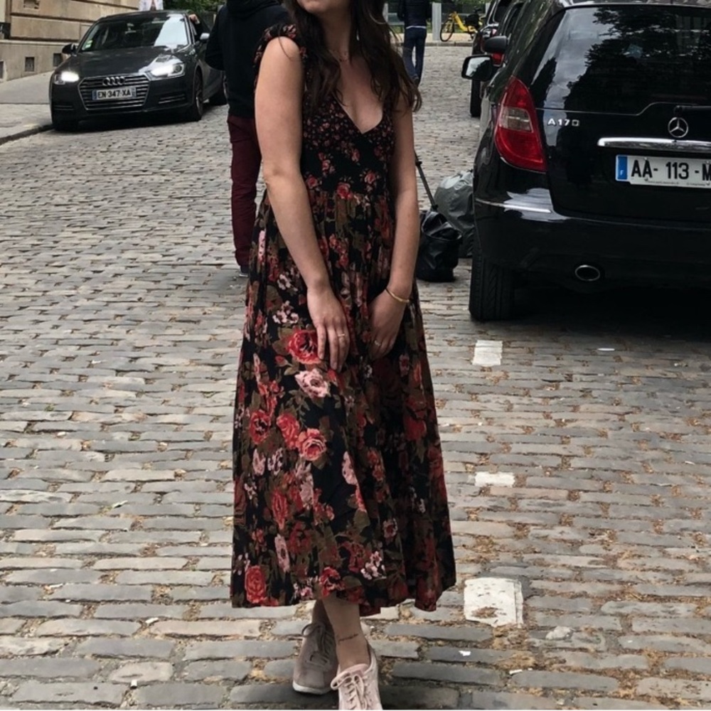 Free People Black Floral Dress